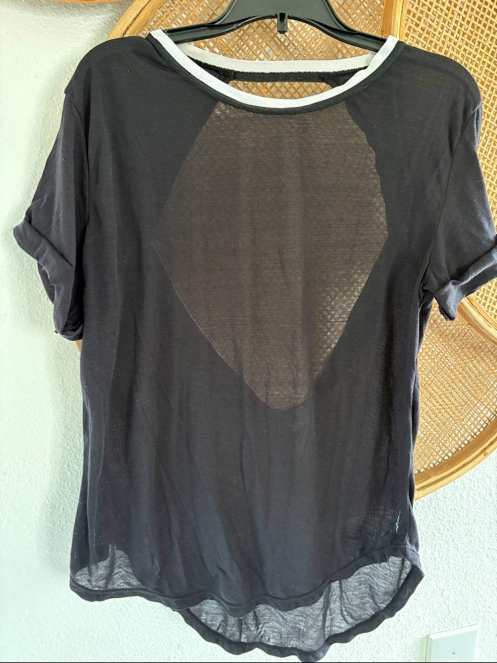 Free People Movement Open Back Lightweight Gray Scoop Neck Women's Top Small